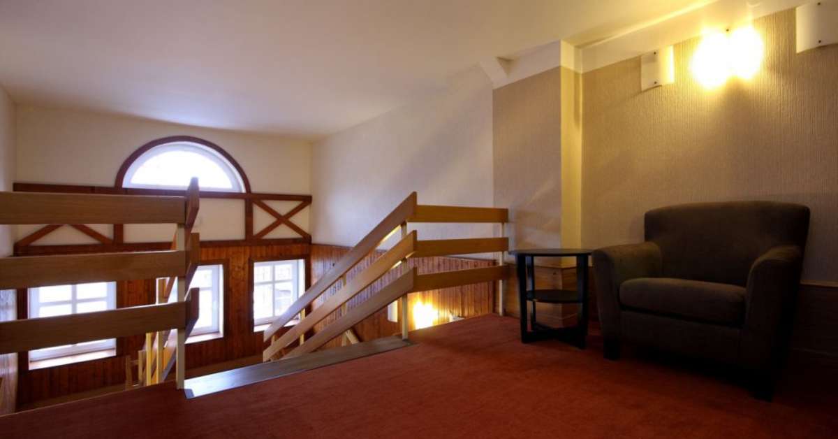 Een foto van het interieur van Hotel Snezka