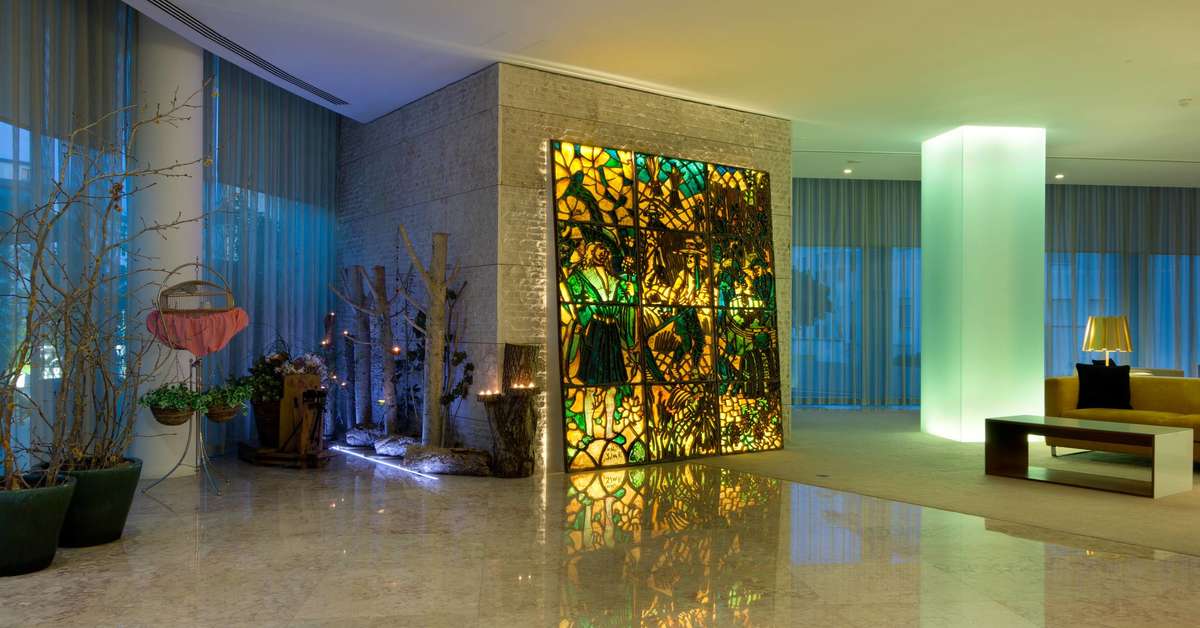 Een foto van het interieur van Hotel Santa Maria