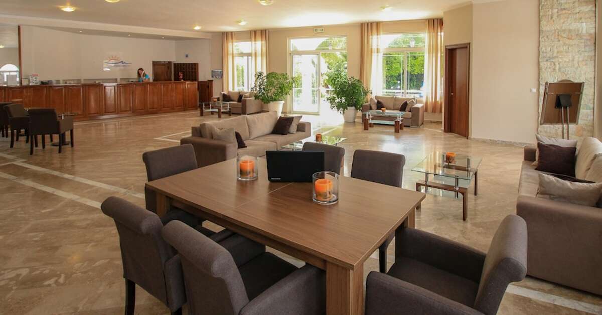 Een foto van het interieur van Hotel Yannis Corfu