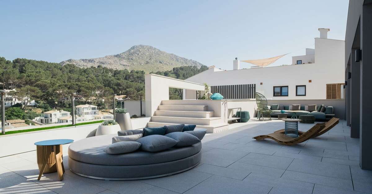 Ein Foto von der Terrasse im Hotel El Vicenc De La Mar