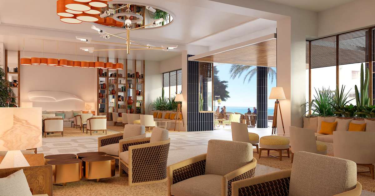 Een foto van het interieur van H10 Puerto Poniente