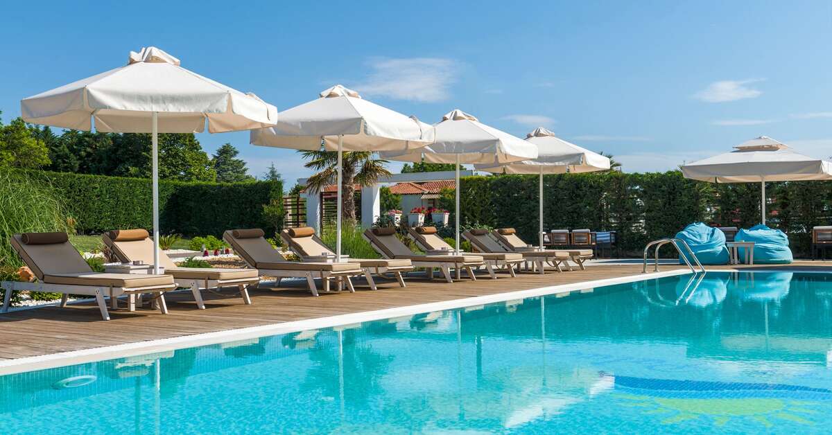 Een foto van het zwembad bij Lagaria Hotel & Appartementen