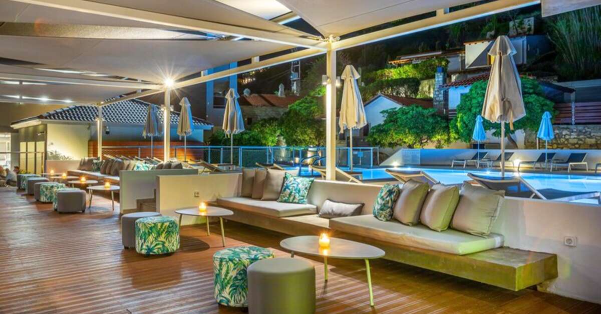 Een foto van het interieur van Ammon Zeus Hotel