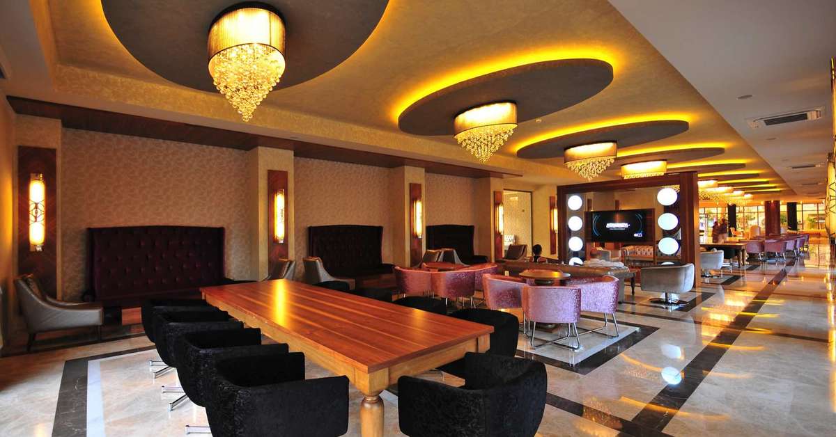 Een foto van het interieur van Hotel Golden Rock Beach
