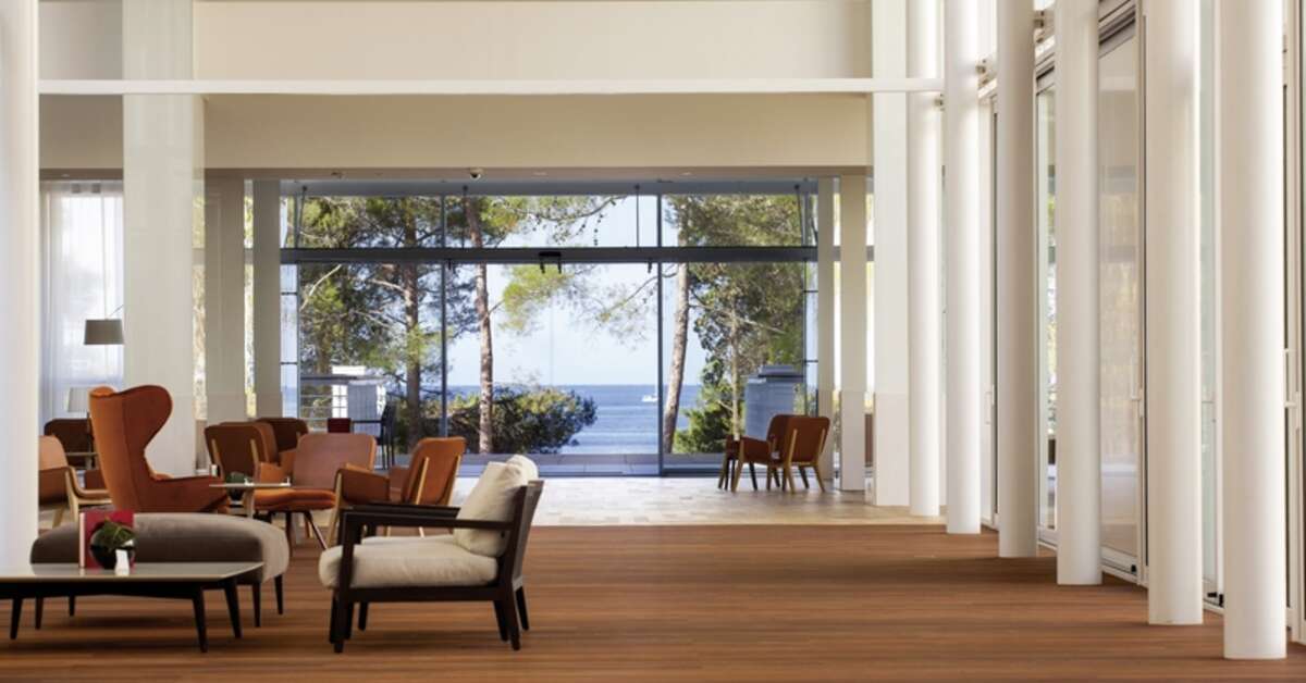 Een foto van het interieur van Hotel Bellevue