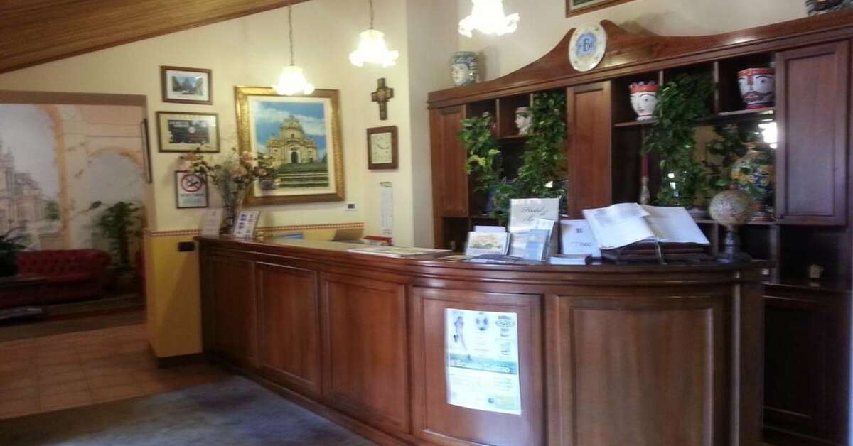 Een foto van het interieur van Hotel Il Barocco