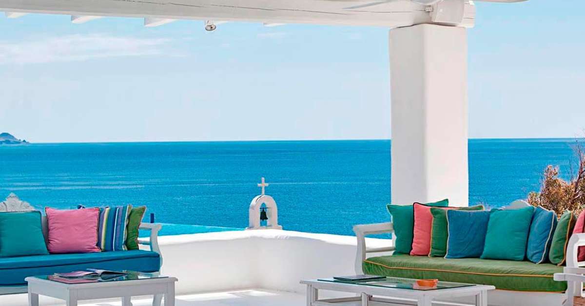 Een foto van het terras bij Pietra e Mare - Mykonos Moments Hotel