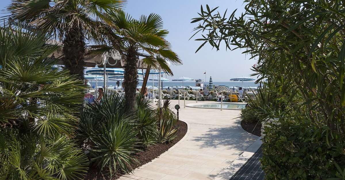 Ein Foto von der Terrasse im Hotel Le Soleil