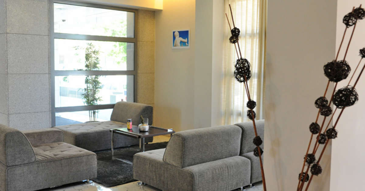 Een foto van het interieur van Eurostars Oporto Hotel