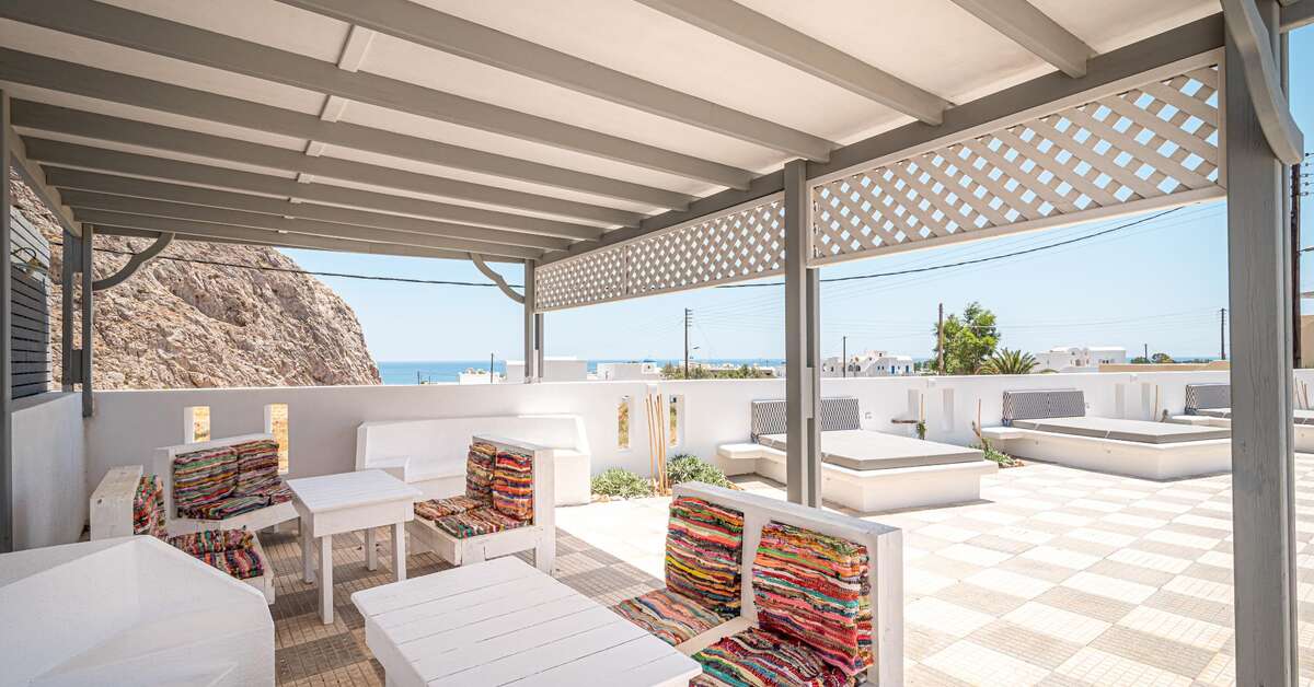 Ein Foto von der Terrasse im Marianna Hotel