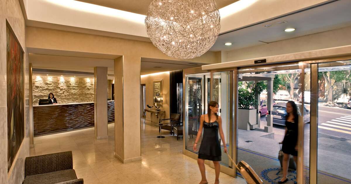 Een foto van het interieur van Hotel Regina Margherita