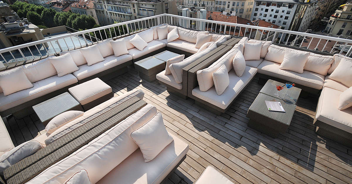 Ein Foto von der Terrasse im Splendid Hotel & Spa