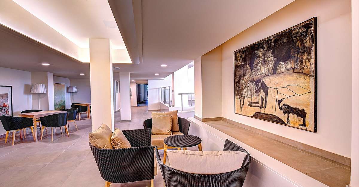Een foto van het interieur van SBH Hotel Monica Beach Resort