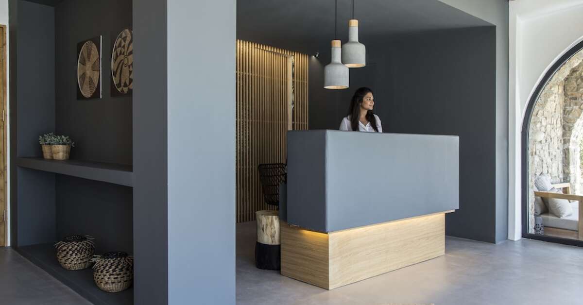 Een foto van het interieur van My Mykonos Hotel