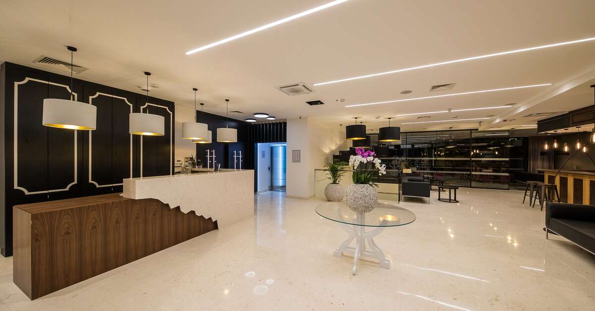 Een foto van het interieur van Hotel Esplanade