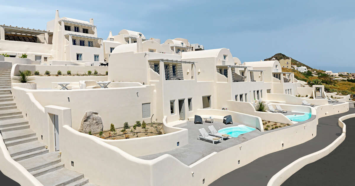 Ein Foto von der Außenansicht des Dome Santorini Resort
