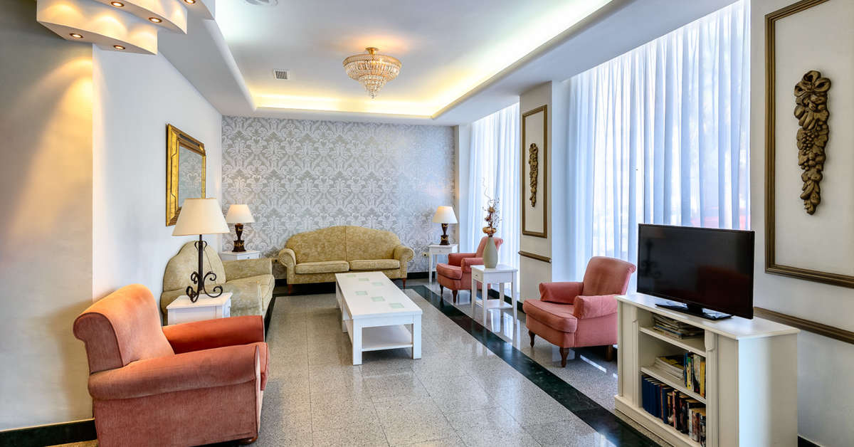 Een foto van het interieur van Hotel Santa Rosa