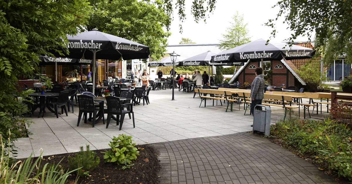 Een foto van het terras bij Eurostrand Lüneburger Heide