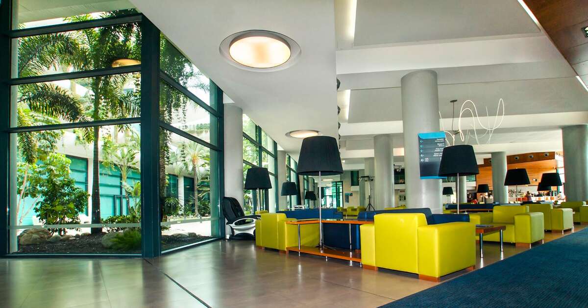 Een foto van het interieur van Hotel Deloix Aqua Center