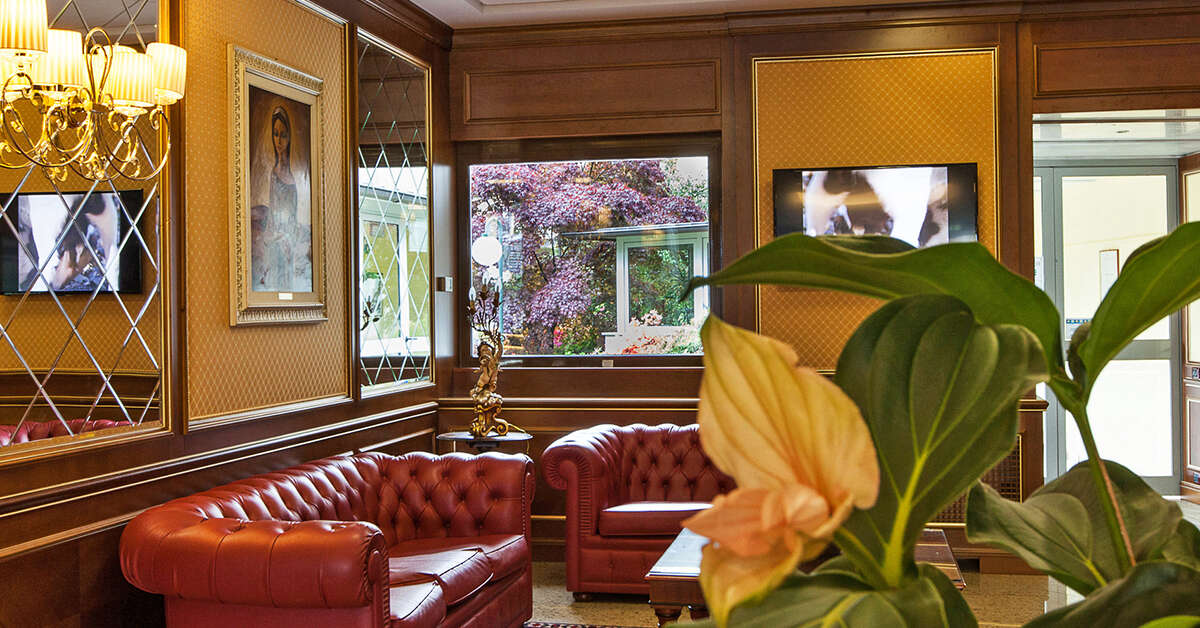 Een foto van het interieur van Hotel Il Chiostro