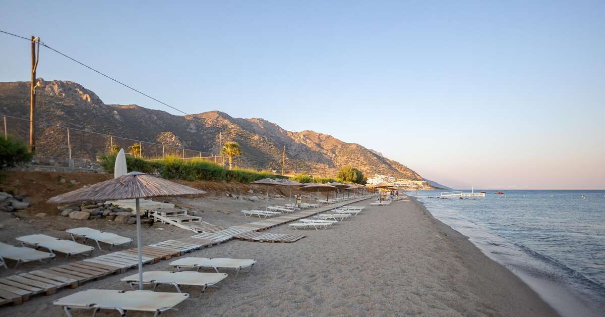 Ein Foto vom Strand beim Akti Beach Club
