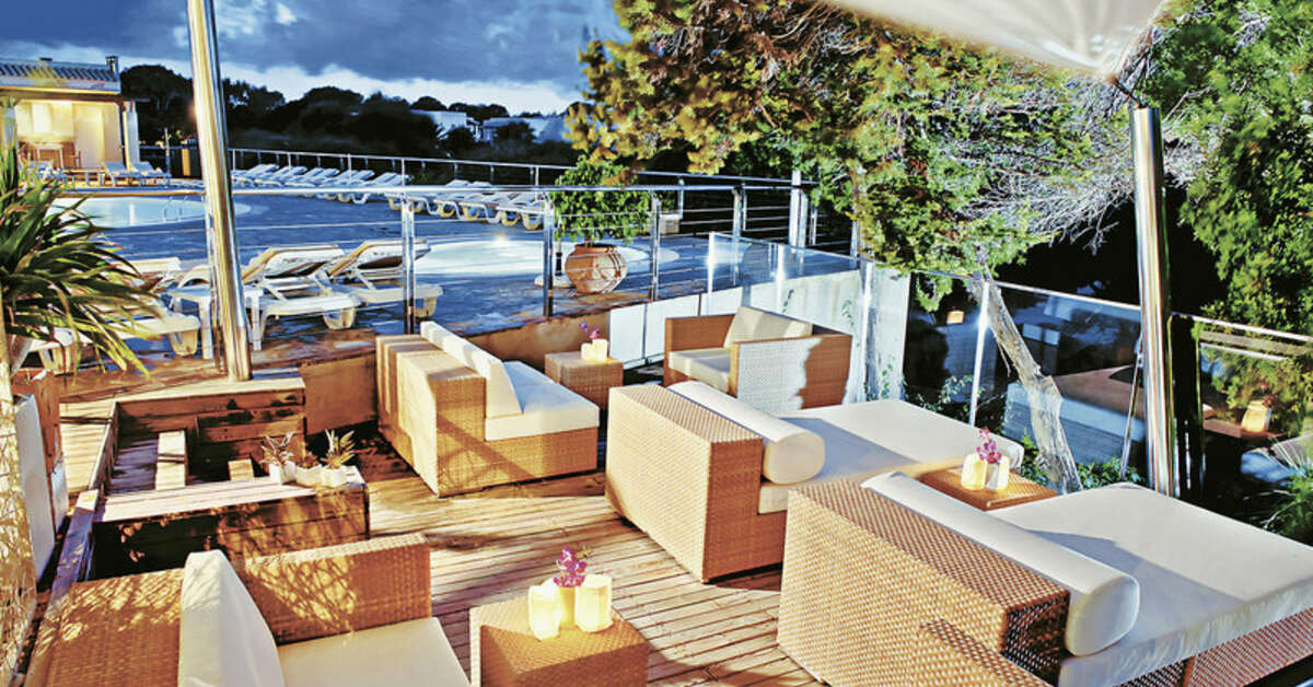 Ein Foto von der Terrasse im Hotel Tahiti