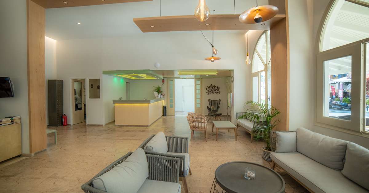 Een foto van het interieur van Hotel Alkionis