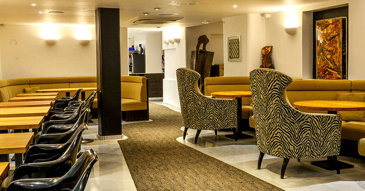 Een foto van het interieur van Hotel Monsigny