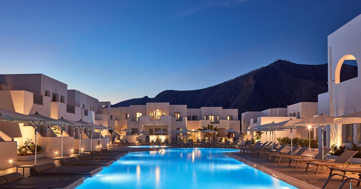 Een foto van het zwembad bij Aqua Blue Hotel
