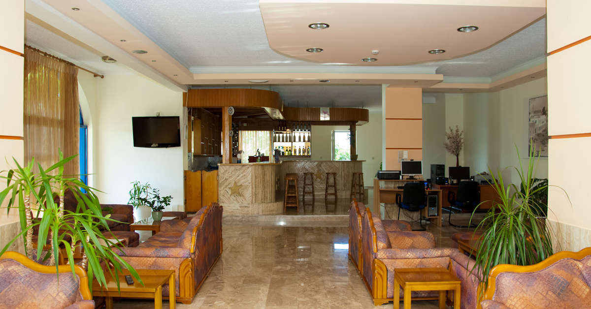 Een foto van het interieur van Hotel Tigaki's Star