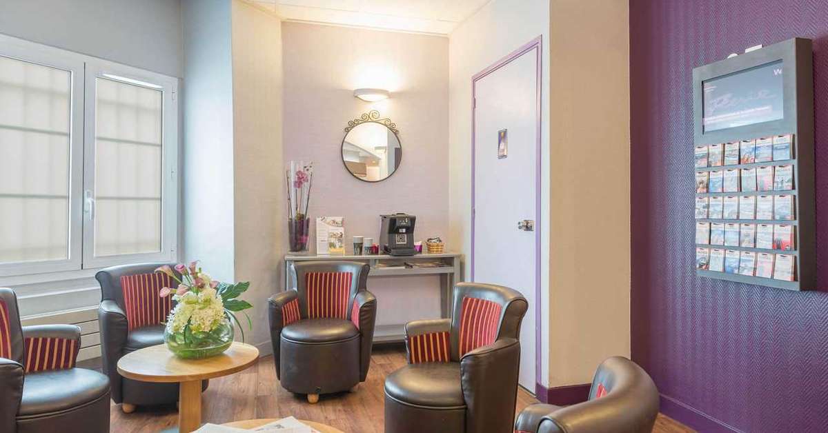 Een foto van het interieur van Hotel de Charonne