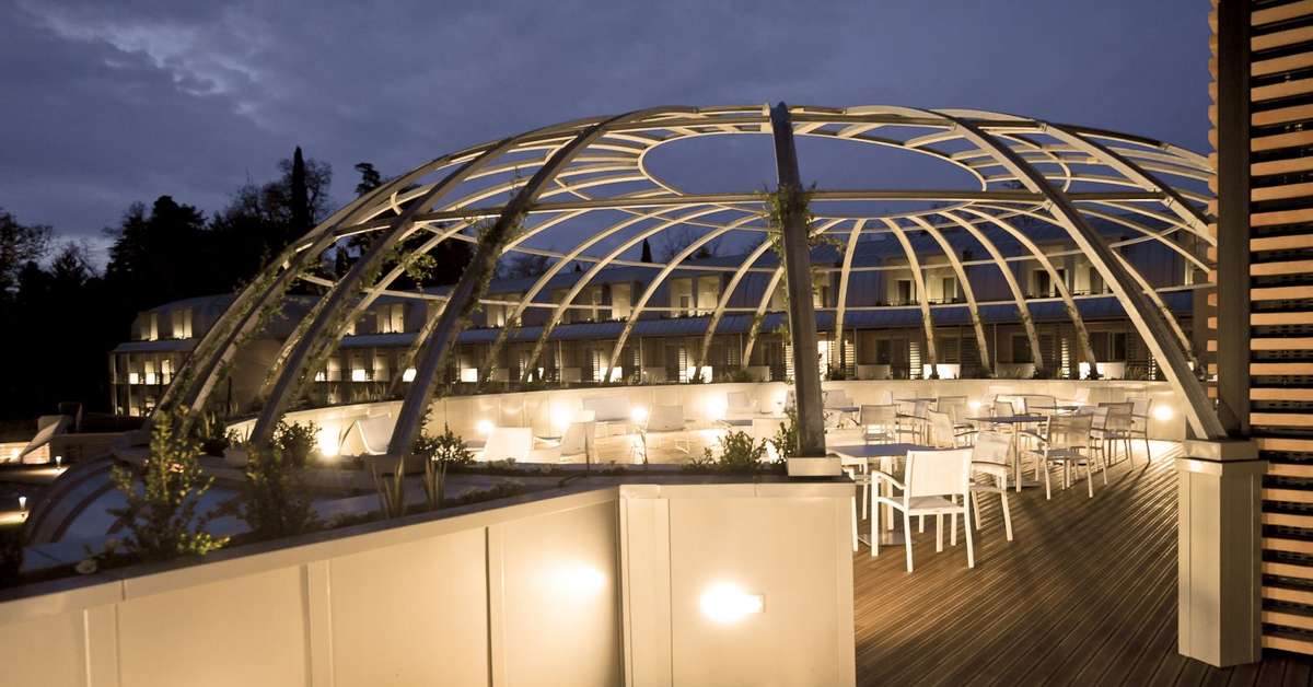 Een foto van het terras bij Hotel Corte Valier