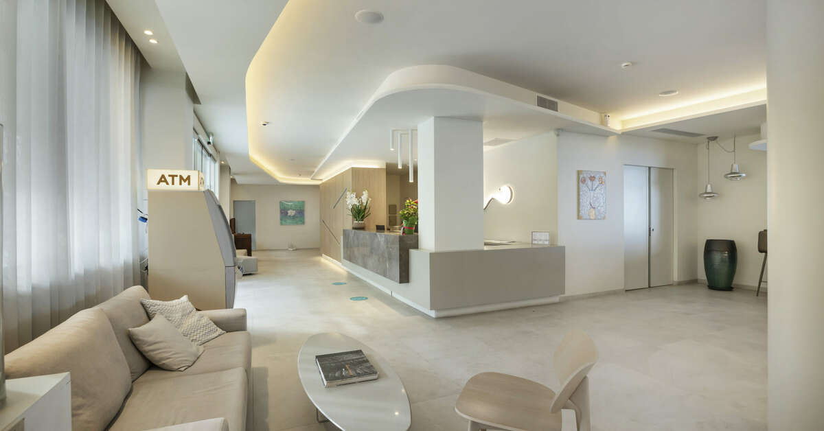 Een foto van het interieur van Ammon Zeus Hotel