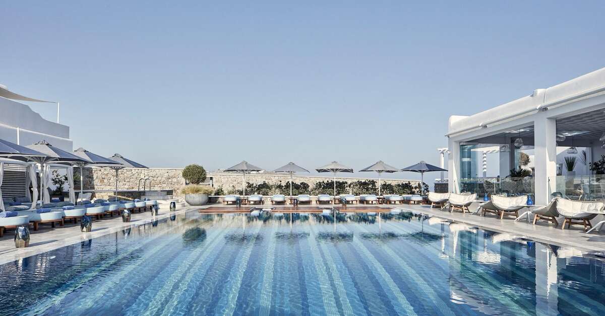 Ein Foto vom Pool im Myconian Kyma Design Hotel