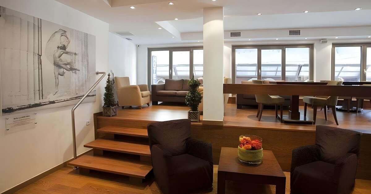 Een foto van het interieur van Hotel Plaka