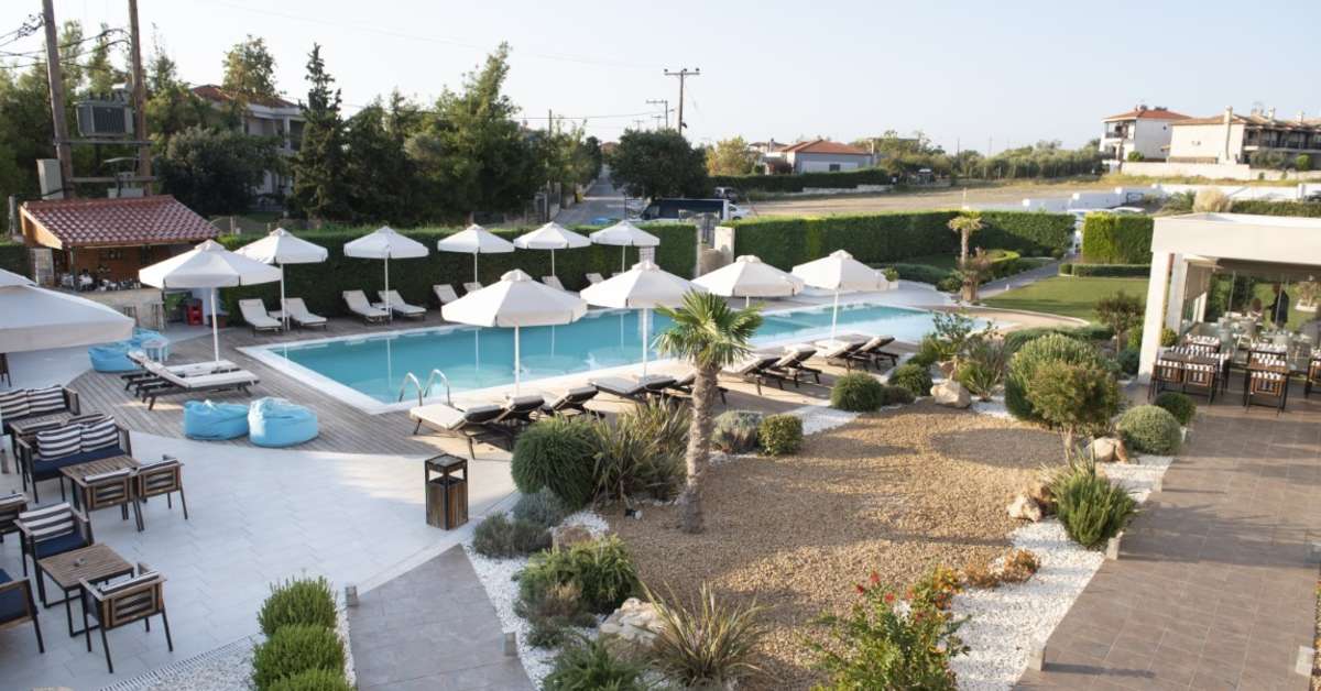 Een foto van het zwembad bij Lagaria Hotel & Appartementen
