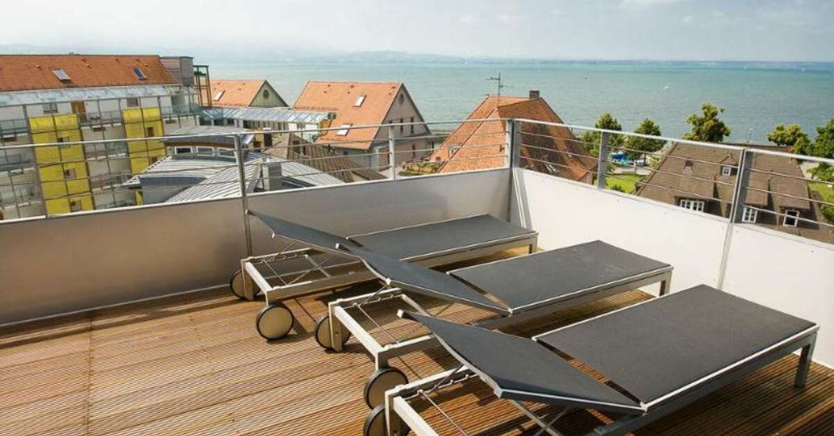 Ein Foto von der Terrasse im Hotel City Krone