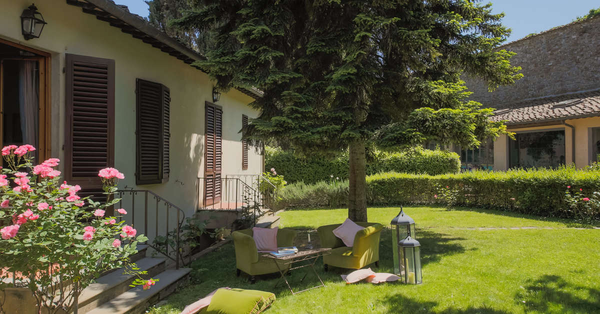 Een foto van het terras bij Hotel Villa Casagrande
