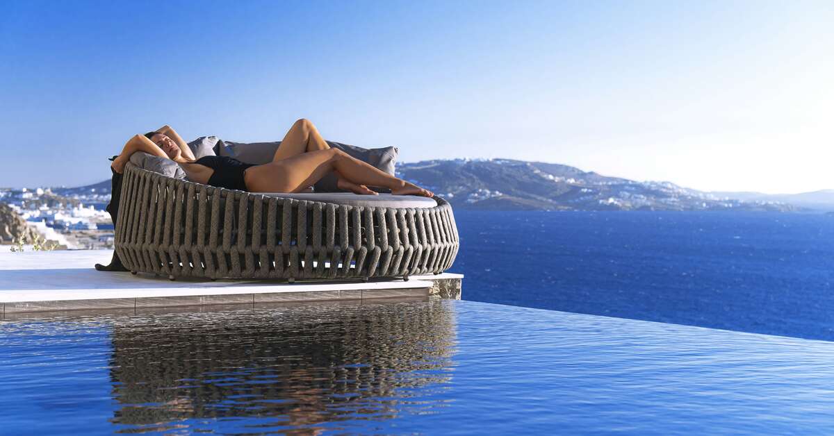 Een foto van het zwembad bij Mykonos Riviera Hotel & Spa