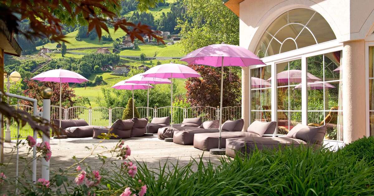 Ein Foto von der Terrasse im Landgut Zapfenhof