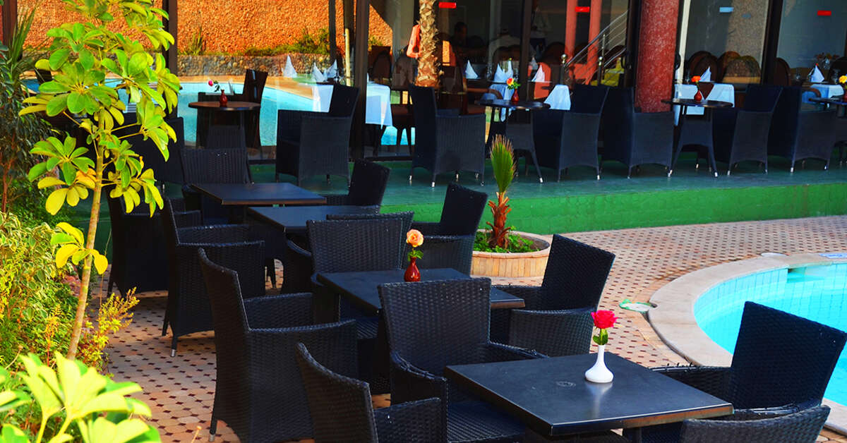Een foto van het terras bij Omega Hotel Agadir