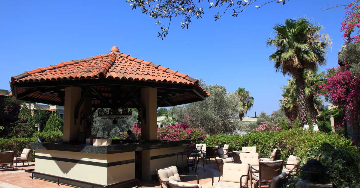 Ein Foto von der Terrasse im Hotel Zeytinada
