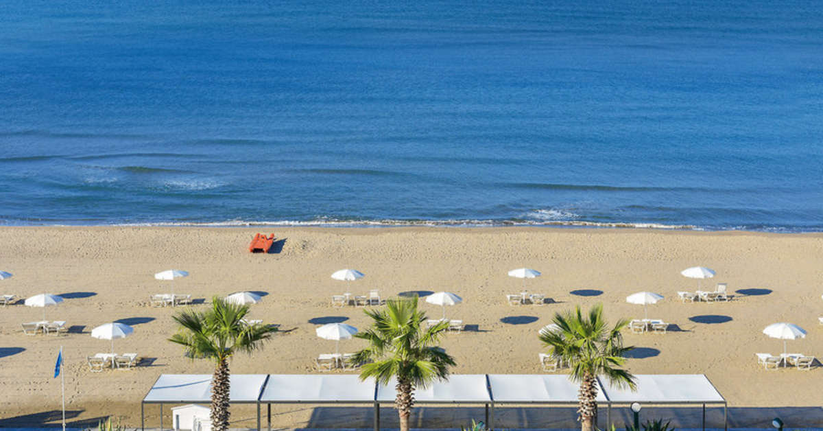 Ein Foto vom Strand beim Schuhmann Strand Hotel