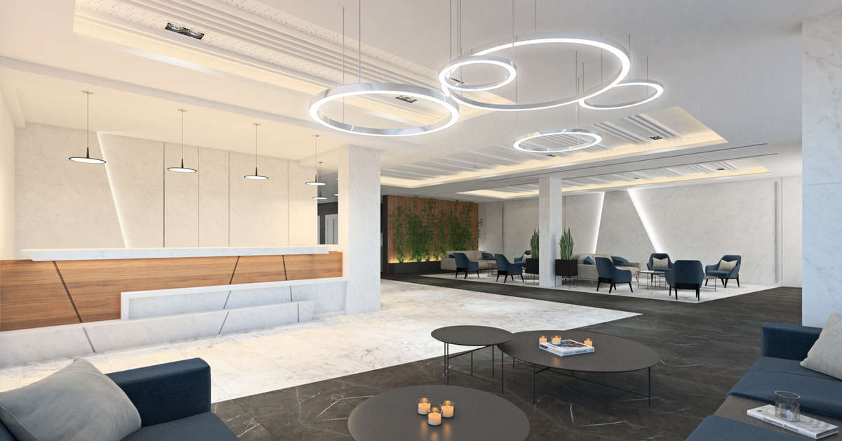 Een foto van het interieur van Hotel Olympus Palace