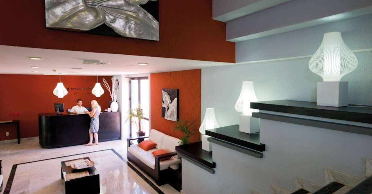 Een foto van het interieur van Riu Caribe