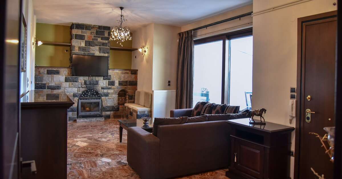 Een foto van het interieur van Iraklis Appartementen