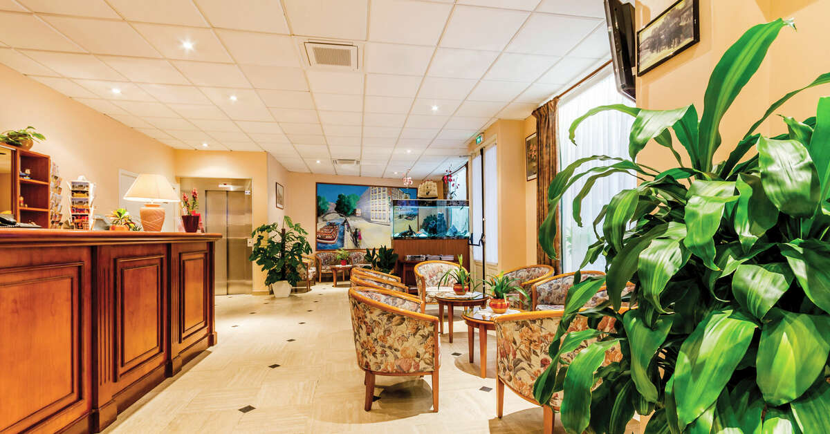 Een foto van het interieur van Hotel Belta
