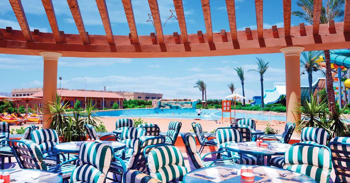Een foto van het terras bij Charmillion Club Aquapark