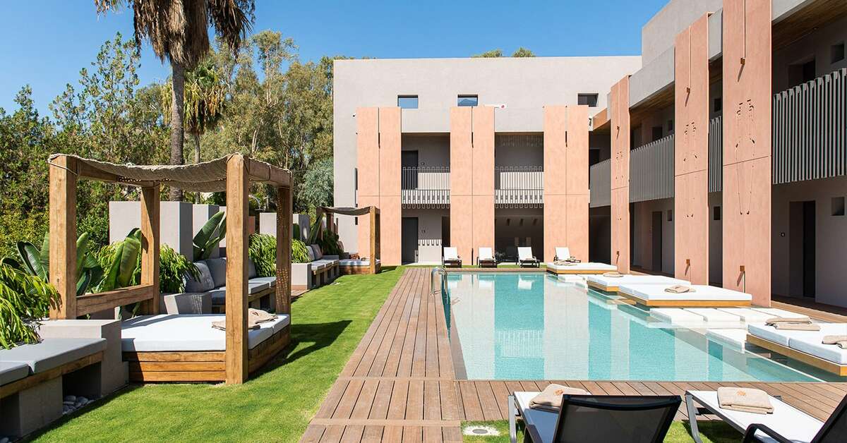 Ein Foto vom Pool im Pilot Amphora Boutique Hotel