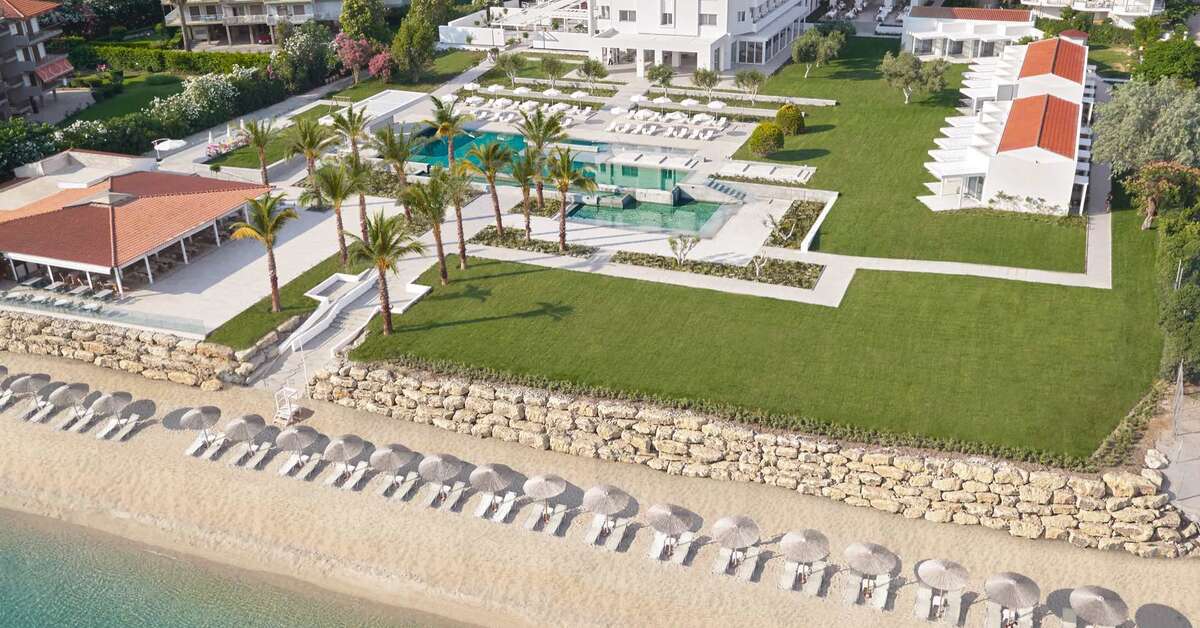 Een foto van het strand bij Domes Noruz Kassandra